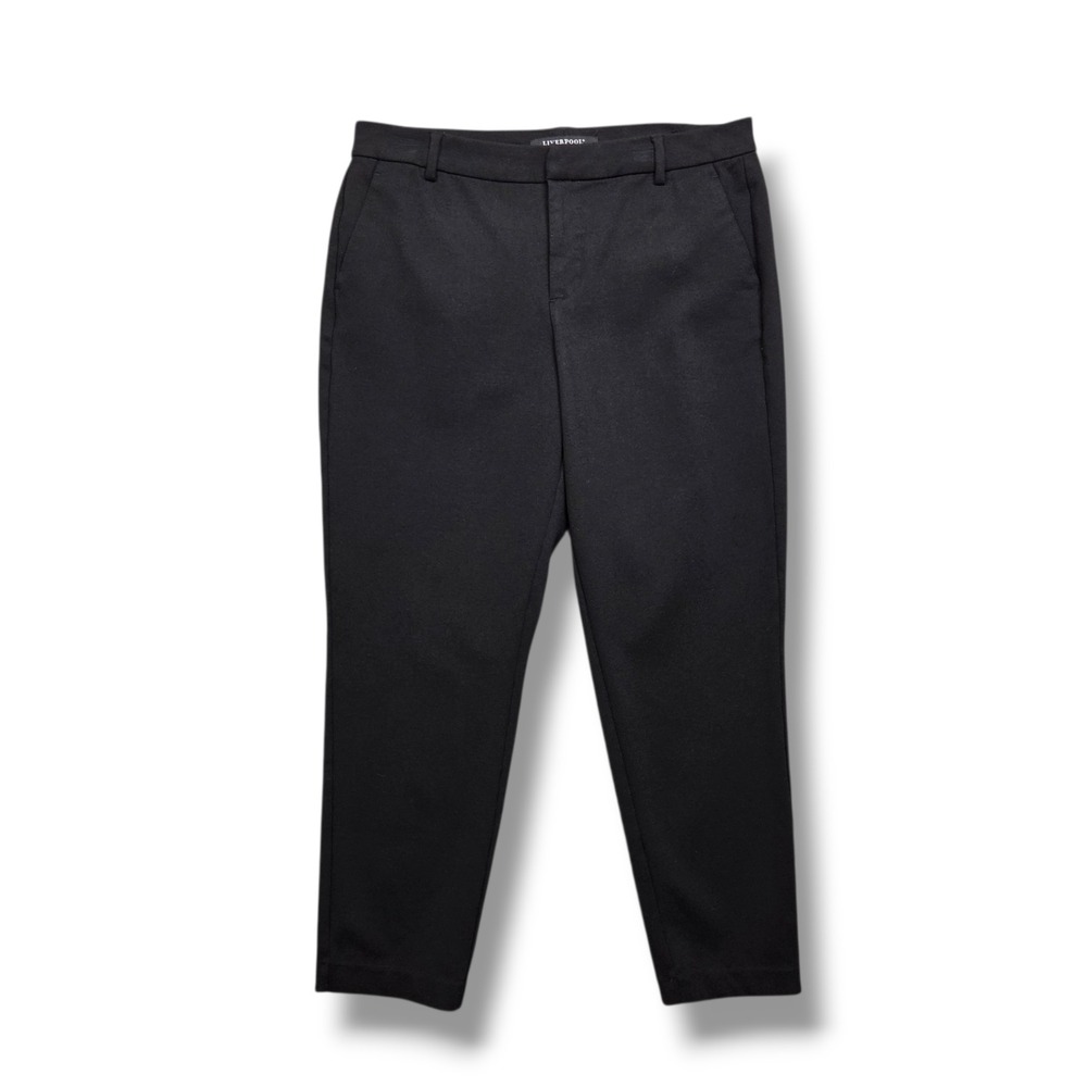 Liverpool Kelsey Knit Trouser Womens 12 Black High Rise Ponte Pants